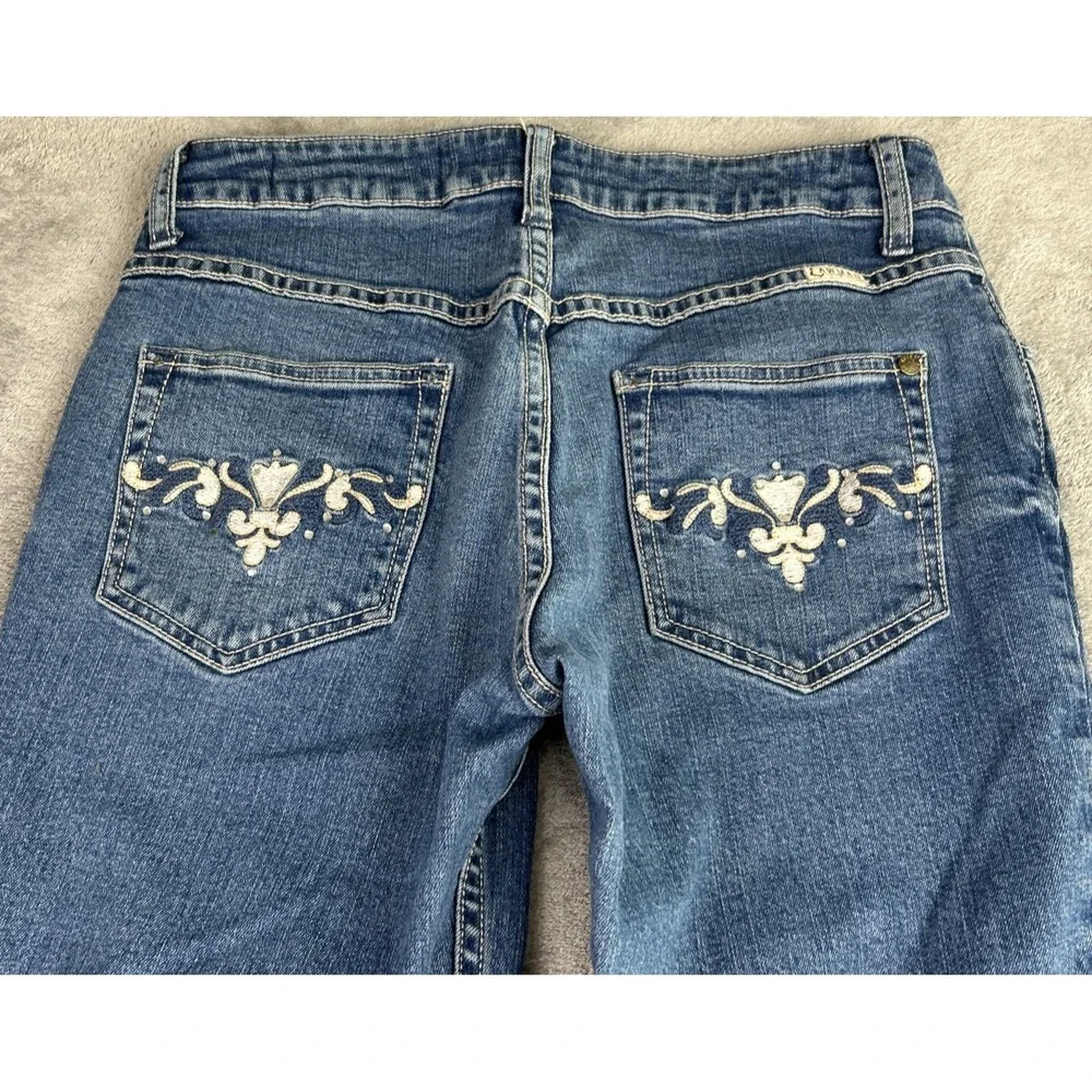 Lawman Denim Jeans Straight Leg Women's 5/6 Embroidered‎ Gems Western Cowgirl